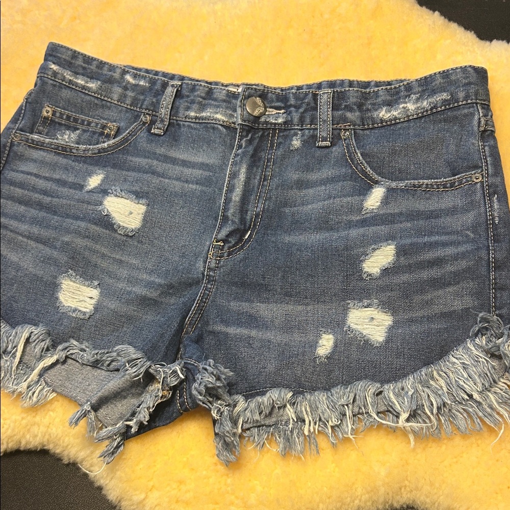 Free People Denim Distressed Shorts